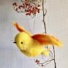 VERKOCHT one of a kind vogeltje van vilt "dancing and laughing