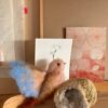 one of a kind vogeltje van vilt "wisdom" - Afbeelding 3