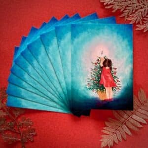 Setje van 10 ansichtkaarten 'kerstboom'