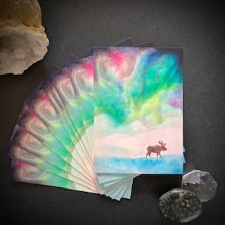 Setje van 10 ansichtkaarten 'noorderlicht"