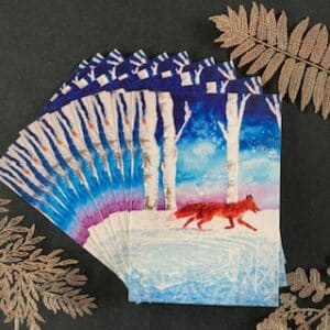 Setje van 10 ansichtkaarten 'vos'